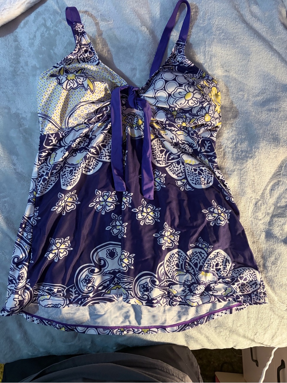 Women’s Purple Floral Tank Dress with Adjustable Straps